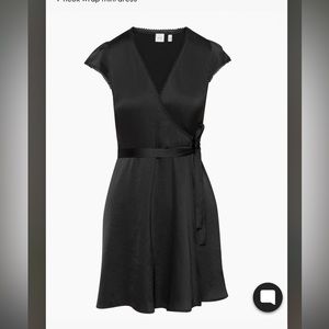 Black Satin Wrap Dress